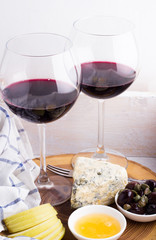 glasses of wine on a white background