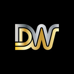 Initial Letter DW Linked Design Logo