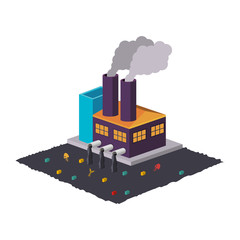 Factory icon. Pollution environment and ecology  theme. Isolated design. Vector illustration