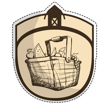 farm or barn emblem icon image vector illustration design 