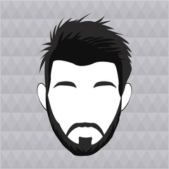 hipster man beard hair modern look vector illustration eps 10