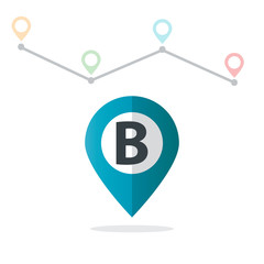 Initial Letter B With Pin Location Logo on Maps