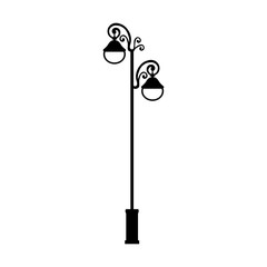 retro embellished street lamp icon image vector illustration design 