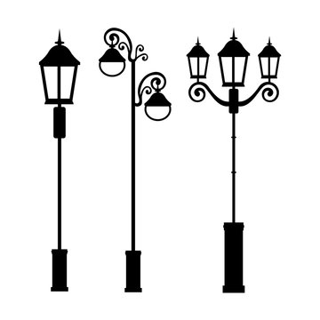 retro embellished street lamp icon image vector illustration design 