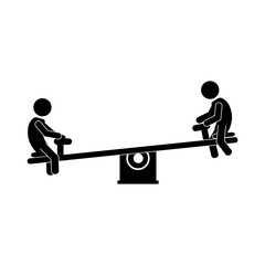 seesaw playground related icon image vector illustration design 
