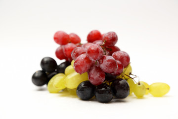 bunch of grapes on white background