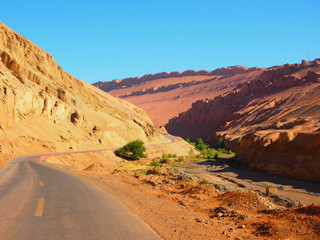 One the road to flame mountain,Turpan,Uygur Zizhiqu,Xinjiang,China