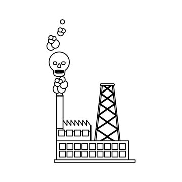 Factory icon. Pollution environment and ecology  theme. Isolated design. Vector illustration