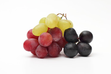 bunch of grapes on white background