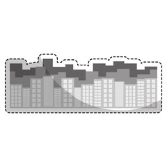 urban buildings icon over white background. vector illustration
