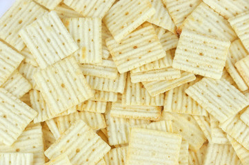 crispy crackers isolated on white background