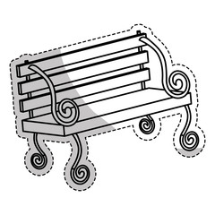 park bench icon over white background. vector illustration