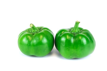 green bell pepper on white background