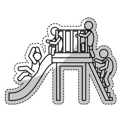 slider with stairs game icon over white background. kids plauground concept. vector illustration