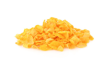 Corn flakes on a white background