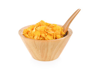 Corn flakes on a white background