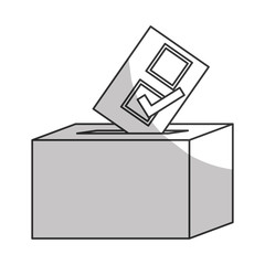 box of vote with voting card icon over white background. vector illustration