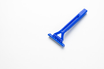 Razor blade on white background