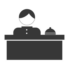 desk clerk hotel related icon image vector illustration design 
