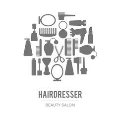 Obraz premium Beauty store background. Vector. Hand drawn isolated objects