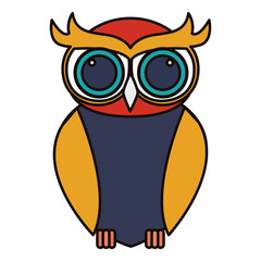 Owl cartoon icon. Bird animal and nature theme. Isolated design. Vector illustration
