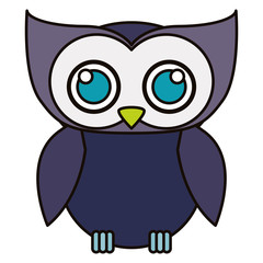 Owl cartoon icon. Bird animal and nature theme. Isolated design. Vector illustration