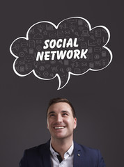 Business, Technology, Internet and marketing. Young businessman