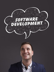 Business, Technology, Internet and marketing. Young businessman