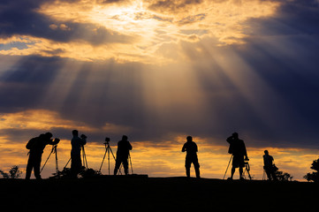 Silhouettes of photographers