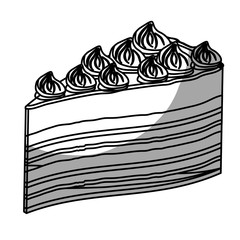 embellished cake pastry icon image vector illustration design 