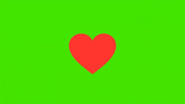 Red beating Heart. HD animation loop on green, can be used for Valentines or Mothers Day