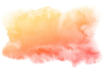 Abstract red watercolor on white background.The color splashing on the paper.It is a hand drawn.