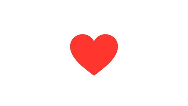 Beating Red Graphic Heart Icon. HD animation loop, can be used for Valentines or Mothers Day