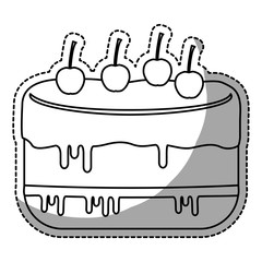 embellished cake pastry icon image vector illustration design 