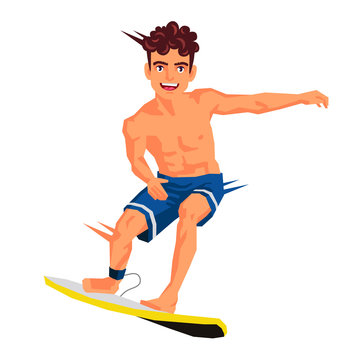 Cool surfer. Sports concept