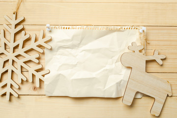 Christmas decoration and crumpled paper