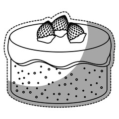 embellished cake pastry icon image vector illustration design 