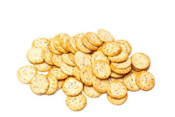 crackers on white background