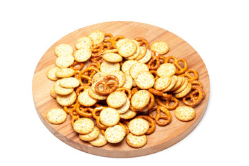 cookies bretzels on a white background