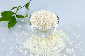  rice on a pile isolated on white background