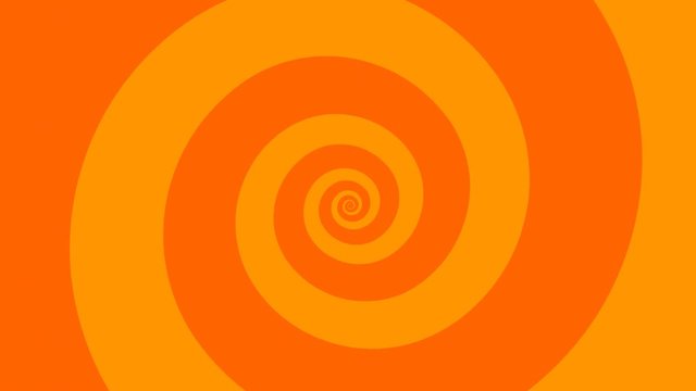 Looping orange spiral turning background. HD animation.