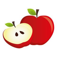 red apple icon image vector illustration design 