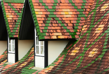 Dormer windows on tiles roof