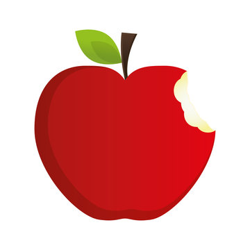 bitten apple icon image vector illustration design 