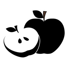 black and white apple icon image vector illustration design 