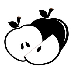 black and white apple icon image vector illustration design 