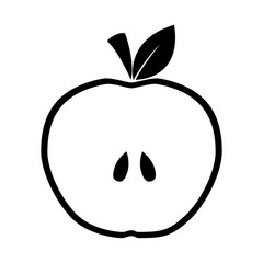 black and white apple icon image vector illustration design 