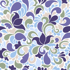 Seamless tracery pattern. Vector ornament. Violet floral pattern. Tracery background. Abstract ornament. Ornamental seamless pattern.