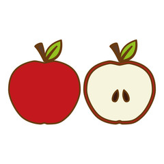 red apple icon image vector illustration design 