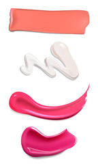 Lipstick smears isolated on white.